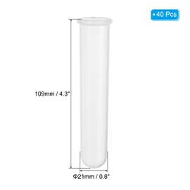 PATIKIL 20ML Plastic Centrifuge Tubes, 40 Pcs Round Bottom Centrifuge Tube with Screw Caps and Graduated Marks Write-on Spot for Laboratory Liquid, Clear