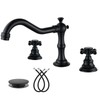 gotonovo 3 Hole Widespread Bathroom Sink Faucet Double Cross Handle