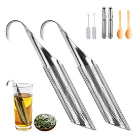 2-Pack Tea Infuser for Loose Leaf Tea with 1mm Fine Mesh, Food-Grade Stainless Steel, Perfect for Loose Leaf Tea, Flower Tea, Herbs, Spices, and Barley Tea