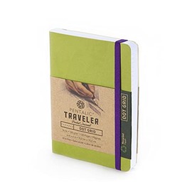 Pentalic 4 x 6" Pocket Dot Grid Traveler Journal, 160 Pages, Olive Green