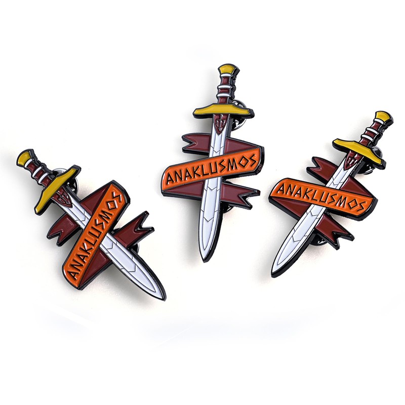 Riptide Sword Pin Badge Anaklusmos for Percy Jackson Fans, Large