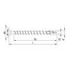HECO-TOPIX-plus 4.5 x 50, rear wall screw, Pozi-Drive, VVG, A3K,