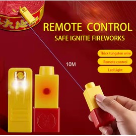 Remote Control Firework Flameless Lighter, 10 Meters/32 Feet Range, LED Light, Multipurpose Electric Igniter with Tungsten Wire, Rechargeable