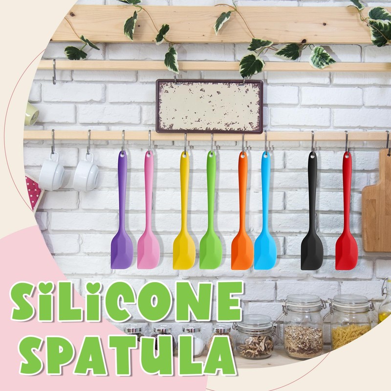 Hsei 54 Pieces Silicone Spatulas 8.1 Inch Rubber Spatula Heat