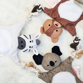 Their World Crinkle Dog Toys, Rope Toy for Dogs, chew Toy, Koala, Zebra or Bear, Durable Interactive Dog Toys (Koala)