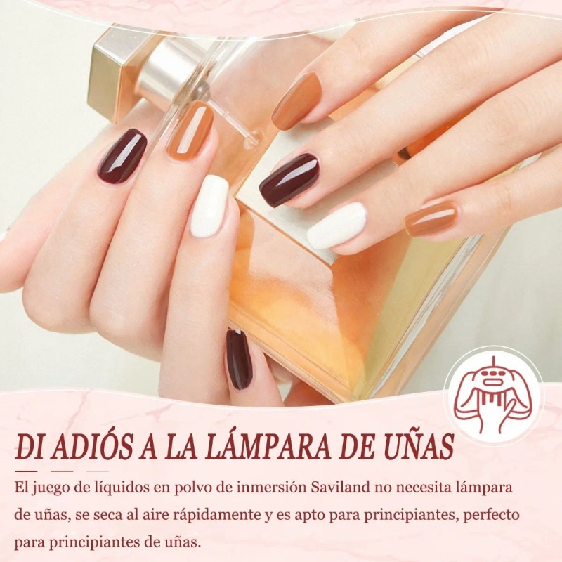 Saviland Dipping Uñas Base + Activador + Top + Brush