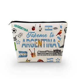 Livel lhood Take Me To Argentina Makeup Bag Cute Small Canvas Organizer Zipper Pouch Take Me To Argentina Cosmetic Bag Travel Present for Women Friends, asnz17108