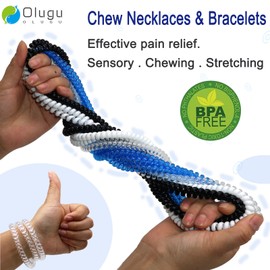 Sensory Chew Toys for Autistic Children, 16 Pack Chewy Necklace Sensory Chew Bracelets with Autism ADHD SPD, Oral Stimulation for Kids Sensory Teething Toys Reduce Biting Fidgeting for Toddlers Chewer