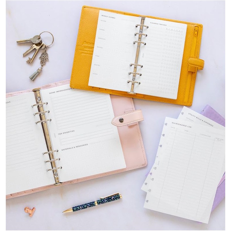 Filofax A5 Size Organizer Household Planner Refill, 8.27-inches Height, White,