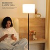 Modern Floor Lamp Simple Design with White Shade, Foot Pedal