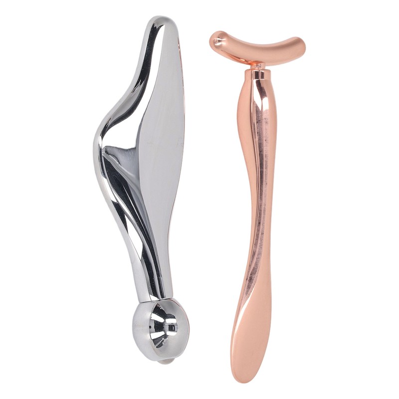 2pcs Metal Face Roller Set Zinc Alloy Facial Roller Massager