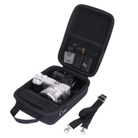 Aenllosi Storage Case Compatible Sony Mirrorless SLR Camera α6000/α6400/α6100/α6300 (Compatible with 16-50mm, 55-210mm Lenses) (Case Only), black, Modern