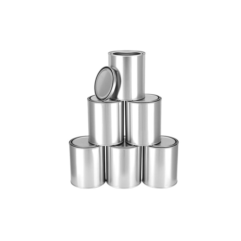 QWORK 6 Pack 1 Quart Metal Paint Cans with Lids