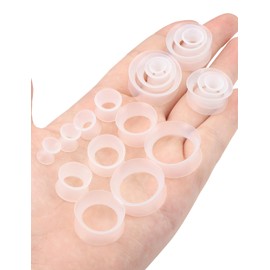 Goerhsjie Silicone Ear Gauges Tunnels Plugs for Ears Women Men Earrings Clear Invisible Plastic Rubber Stretching Kit Size 4mm 20mm 14mm 0 00 1/2 Inch Double Gage Retainer Starter Stretchers Expander