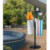 Pool Towel Rack Outdoor, 6 Bars with Top Tray Metal