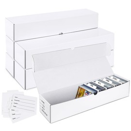 NEOACT 1200ct Trading Card Storage Box,6 Pack 17 Inch Cardboard Storage Boxes with Dividers&Labels for TCG,Game,MTG,Sports Cards Collection Organizer