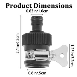 Hose Pipe ConnectorS,Indoor Tap Connector 14-22mm Mixer Tap Connector Round,for Hose Pipe Threadless Faucet Adaptor Threadless Kitchen Water-taps Adjustable Stainless Steel Collar Easy Tight Connectio