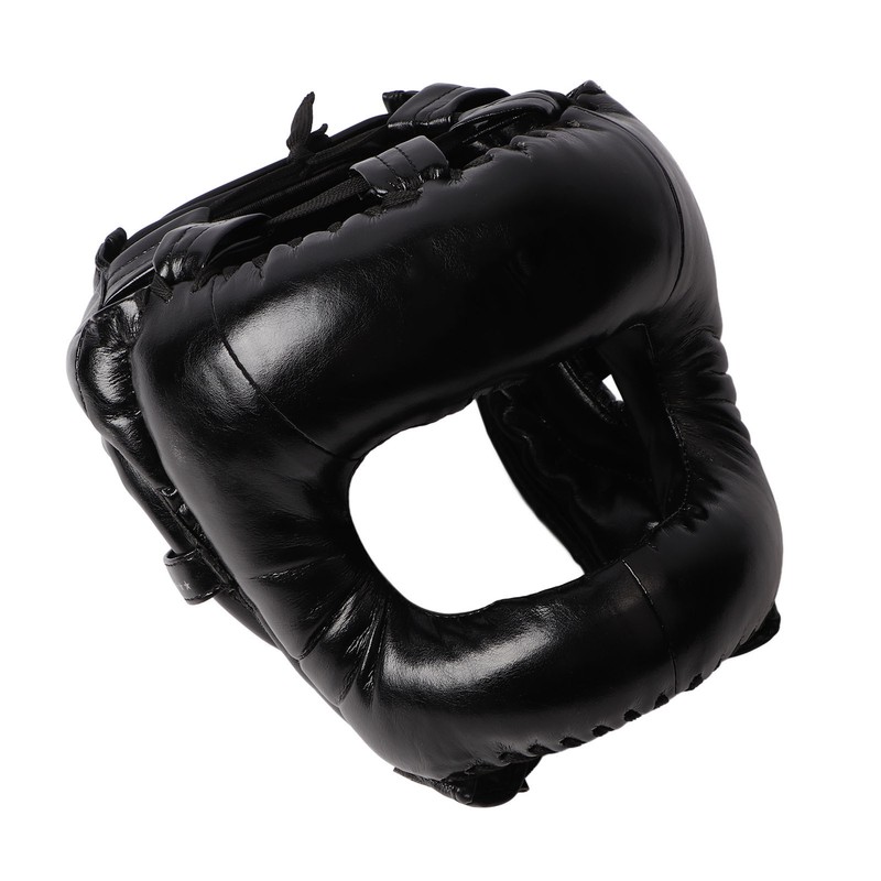Boxing Headgear Black Head Guard Large Full Coverage PU Shock