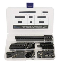 Didamx 120Pcs 2.54MM Single Row PCB Board Female Pin Header Strip Stackable Header for Arduino Prototype Shield