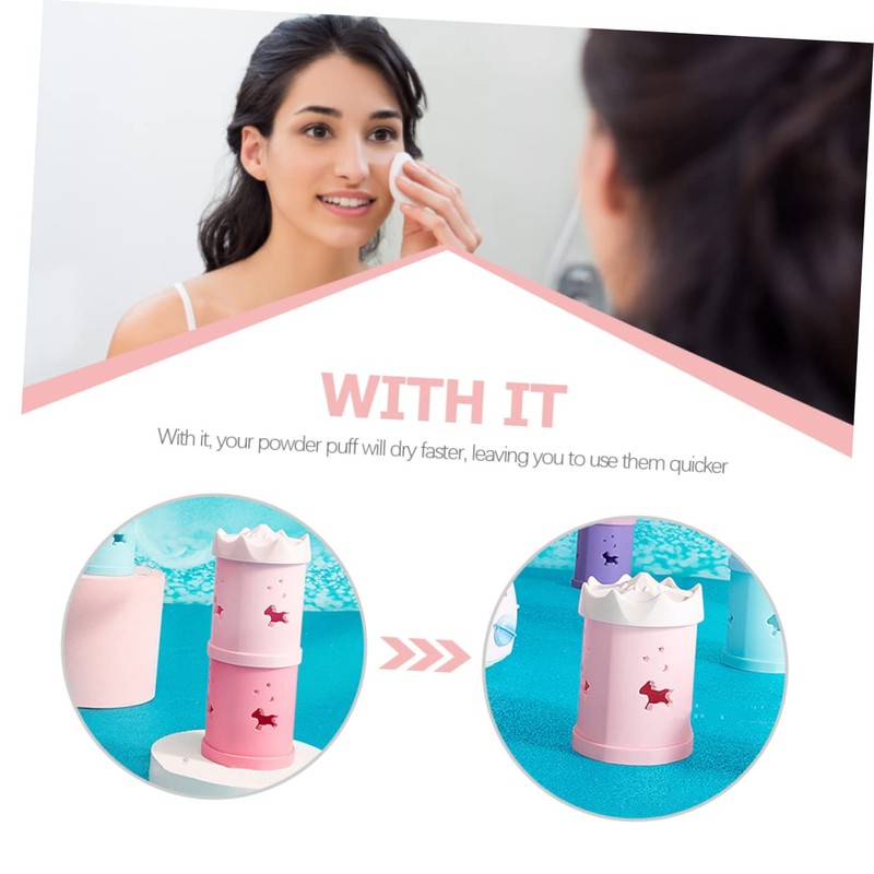 VICASKY 2pcs Adorable Makeup Sponge Storage Box Holder Travel Organizer