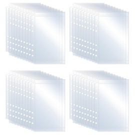 Pack of 40 A6 Binder Pockets, Transparent Plastic Folder Sleeves for Credit Card Photos, Waterproof Cash Folder Sleeves, Budget Sheet Protective Cases with 6 Holes for 6 Ring Folders