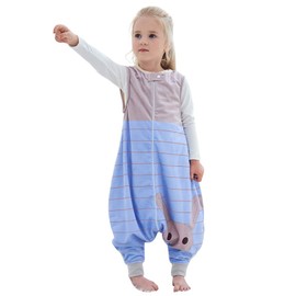 MICHLEY Baby Sleeping Bag Sack with Feet Spring Winter Swaddle Wearable Blanket Sleeveless Nightgowns for Infant Toddler, 1-3T, Blue Rabbit