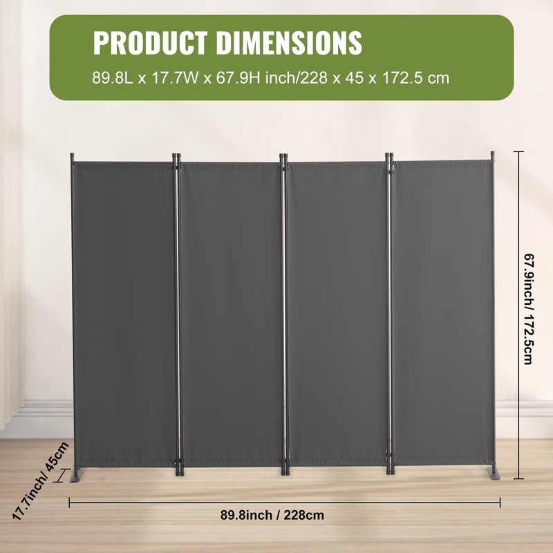 VEVOR Room Divider, 4 Panel Room Dividers and Folding Privacy
