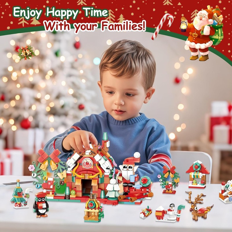 KAHEIGN Christmas Advent Calendar Building Blocks Blind Box