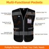 TCCFCCT Security Vest for Security Guard 9 Pockets High Visibility
