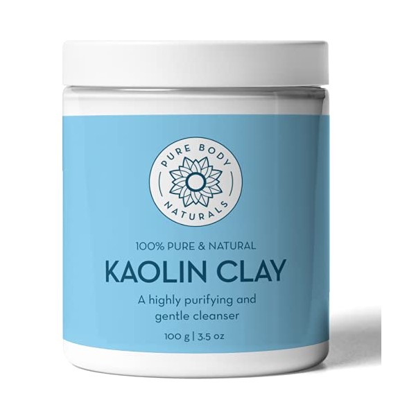 Pure Body Naturals Kaolin Clay Powder, 100 g - Perfect for Natural DIY Skin Cleansers, Masks and Scrubs