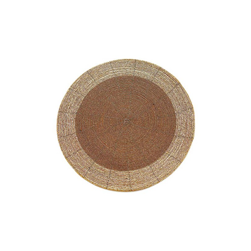Peggy Wilkins Bliss Beaded Christmas Round Place Table Mat 12"