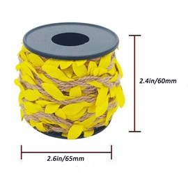 33 feet Natural Twine Yellow Leaf Jute 3ply 2MM Rope Hemp Burlap Ribbon String Heavy Duty Hanging Gardening Decoration or for Arts and Crafts