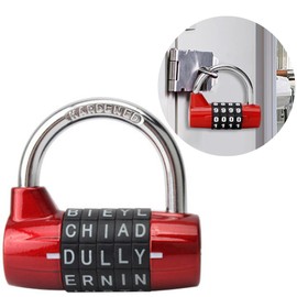 Combination Padlock 5 letras contraseña cerradura candado de seguridad combinación amplia candado gimnasio gabinete de almacenamiento de seguridad código de bloqueo