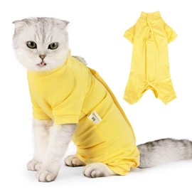 Cat Surgical Recovery Suit Professional for Male Female Dog Abdominal Wounds Cone E-Collar Alternative, Anti-Licking Or Skin Diseases Pet Surgical Recovery Pajama Suit, Soft Fabric Onesies for Cats