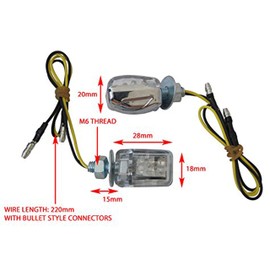 Alchemy Parts Small Micro Motorcycle Motorbike E-marked Chrome LED Indicators Turn Signals (1 Pair)