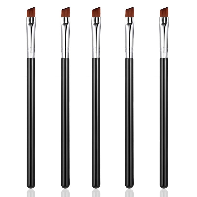 WLLHYF 5Pcs Angled Eyeliner Brush, Fine Slanted Flat Angle Eye