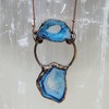 Crystal Joys Bohemian Agate Geode Slice Two Stone Necklace