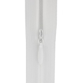 Invisible Zip Fasteners, Pack of 5, Suitable for Lightweight Fabric (White, 22 inch)