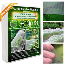 Garden Pest Barrier Netting, Thickened Mesh Net Bugs Out Plant Covers 10x33Ft Ultra Fine Protection Netting for Vegetable Plants Fruit Flowers Greenhouse Row Cover Raised Bed Insect Barrier Screen Net