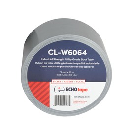 ECHOtape CL-W6064 | Industrial Strength Duct Tape | Heavy Duty Duct Tape | Multi-Purpose Construction Tape | Strong Duct Tape | Contractor Grade Duct Tape | Silver Duct Tape | 2.83 in x 60 yds