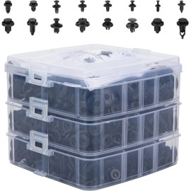 Unbranded 620 Pcs Car Retainer Clips Plastic Fasteners Kit Fender Rivet Clips 16 Most P...
