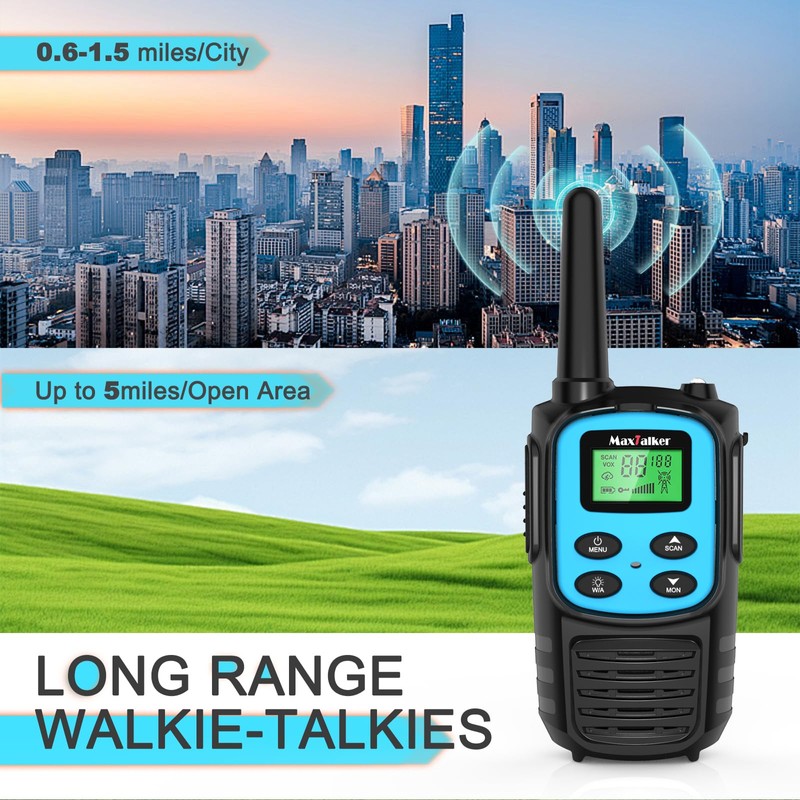 MaxTalker Walkie Talkies Long Range for Adults, Rechargeable Walkie Talkies
