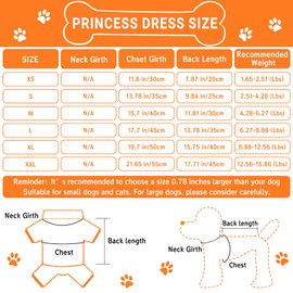 TAPBULL Dog Dresses, Fashionable Pet Dog Clothes, Cute Cat Birthday Dress Outfit (Orange/Red/Yellow/Blue/Pink 5-Pack), X-Large