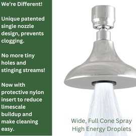 High Sierra Showerheads® - ‘Half Dome’ Solid Metal 1.5 GPM High Efficiency, Low Flow Shower Head with Limescale Resistant Insert - Brushed Gold