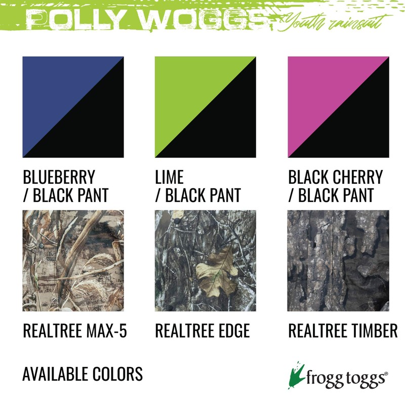 FROGG TOGGS boys Waterproof Breathable Polly Woggs Youth Rain Suit,