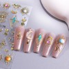 Celestial Nail Art Stickers, Gold Metallic Sun Moon Design Nail
