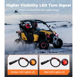 Ehaho UTV ATV Turn Signal Kit with 110D Horn, Pre-Wired, Plug and Play UTV Universal Street Legal Kit with Hazard light, Blinker Kit with Rocker Switch Compatible With Polaris RZR Can-Am CFMOTO
