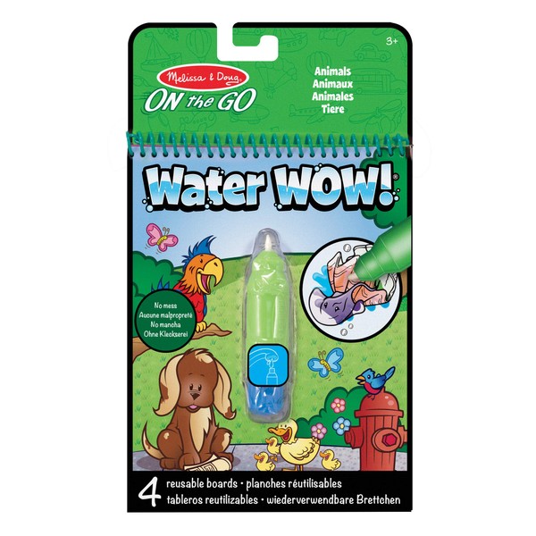 Melissa & Doug Water WOW! Animals Magic Painting Books with Water Pens | Water Colouring Books for Children Age 3 4 5 6 7 | Travel Toys for Toddlers on Plane Activities for Kids Travel Activity Packs