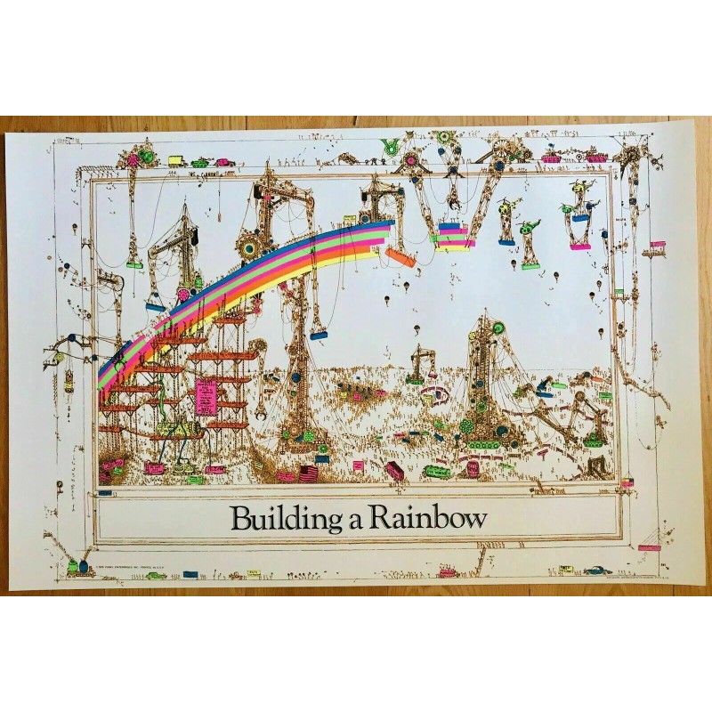 Building A Rainbow Vintage Style Poster 24 x 36
