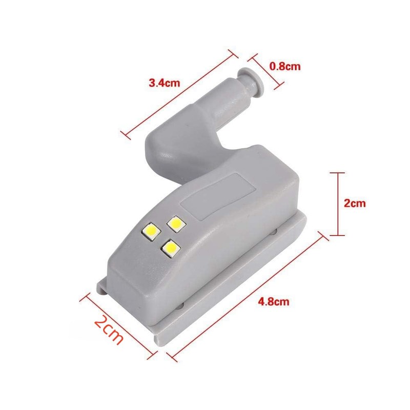 10Pcs Hinge LED Sensor Light Warm/Cool White Universal Cabinet Cupboard